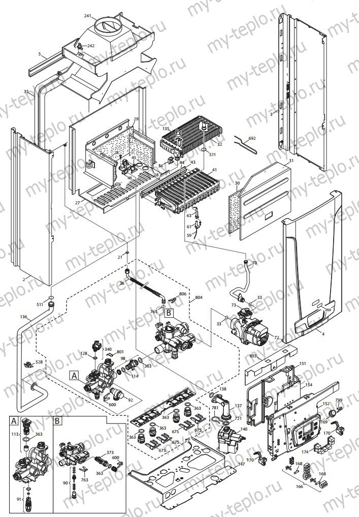 Запчасти Baxi ECO5 Compact 1.24 Запчасти Baxi ECO5 Compact 1.24 купить в Чите
