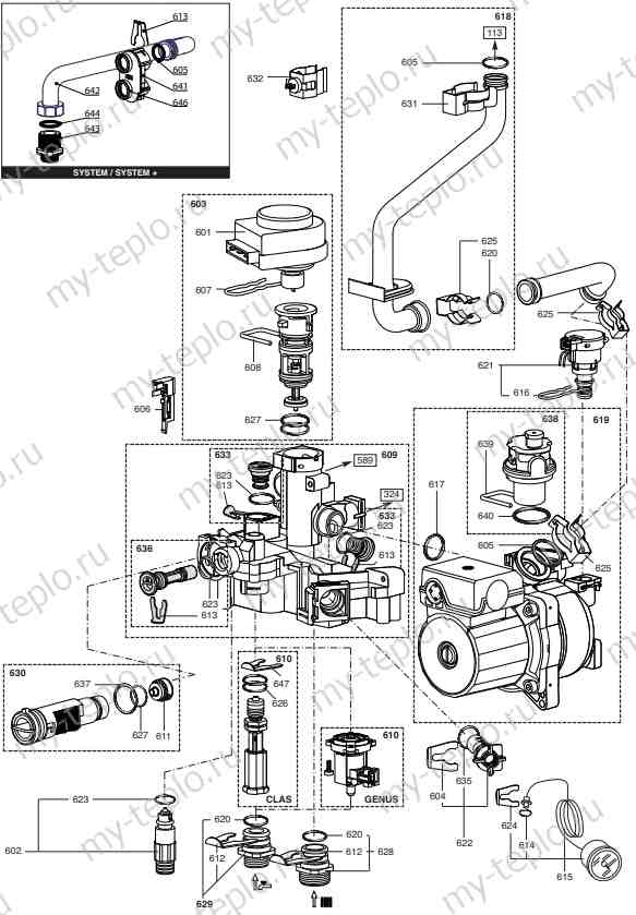 Запчасти для Ariston CLAS SYSTEM 24 FF: схема Запчасти Ariston CLAS SYSTEM 24 FF купить в Чите
