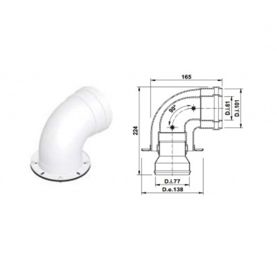 Угол стартовый Termica D60/100 (COCA01)